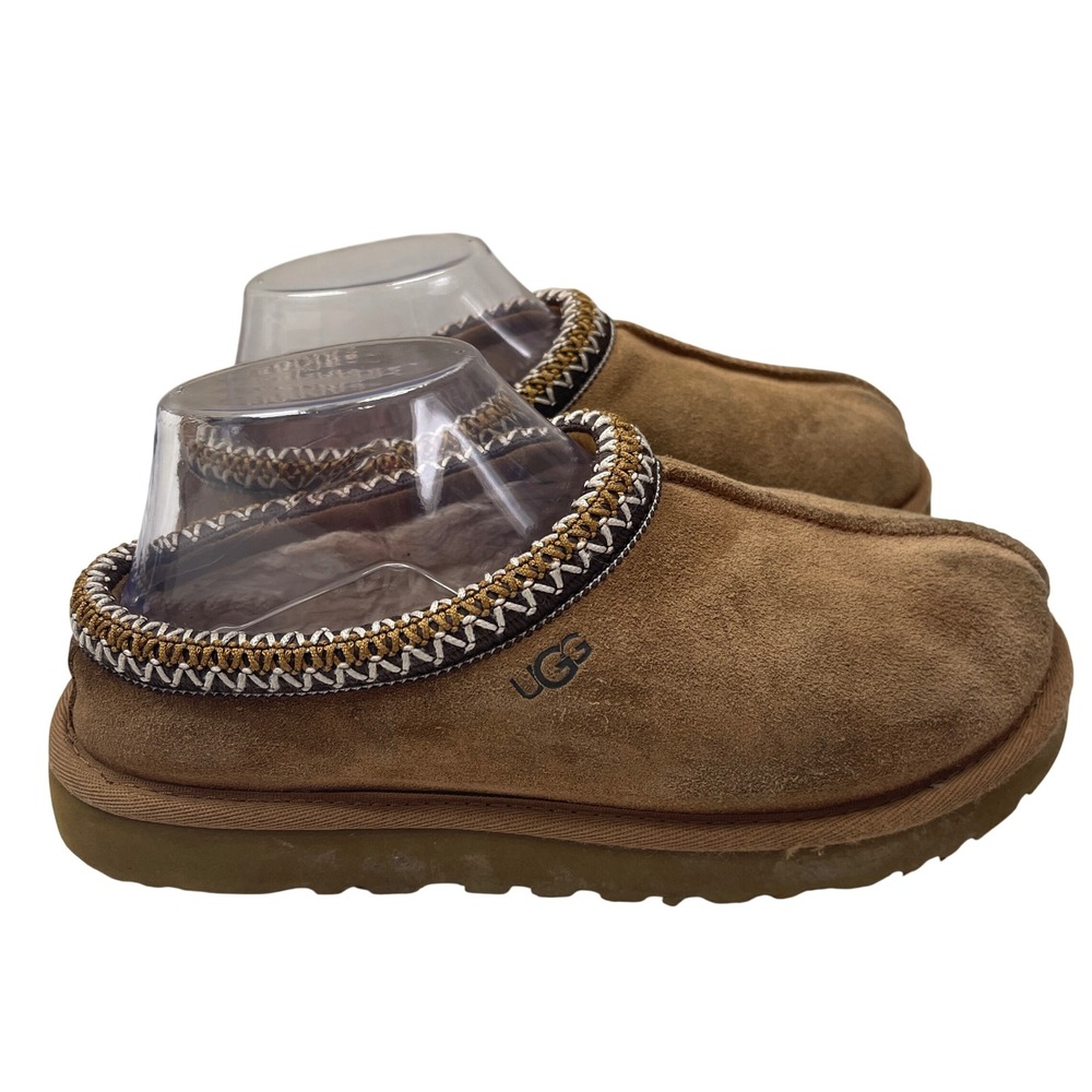 UGG Tasman Women 7 Chestnut Suede Shearling 5955 Slip On Casual Cabin Loungewear